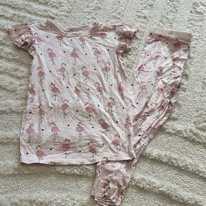 Posh Peanut Pink Flamingo Print Pajama Set